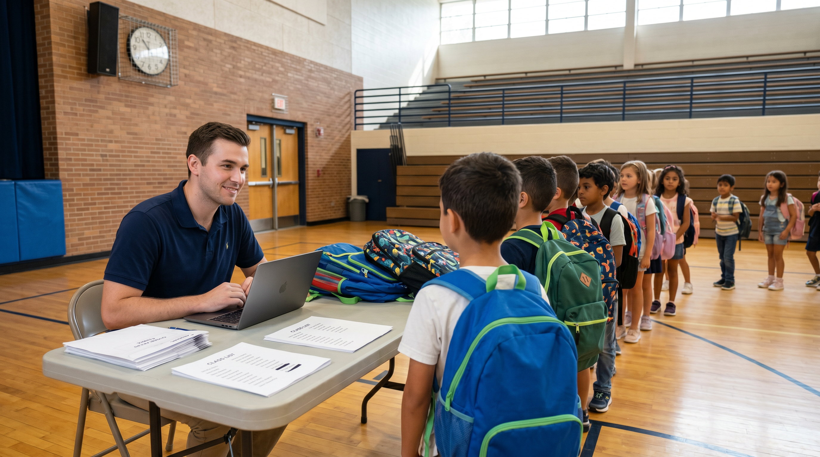 DLS Innovations crew running an organized school picture-day check-in