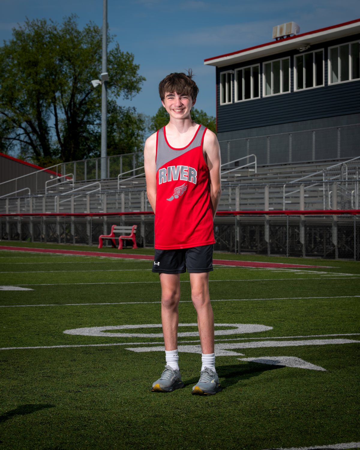 Senior athlete tribute portrait on the field